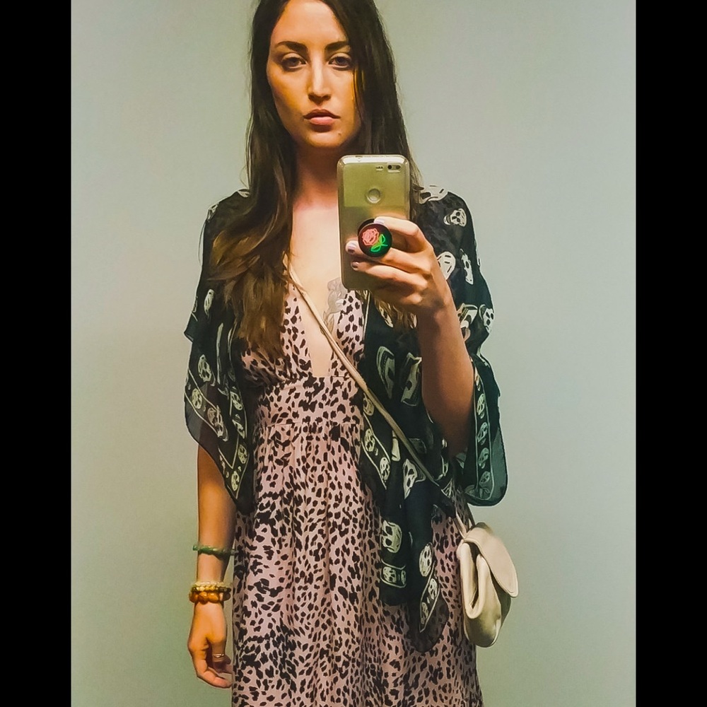 Dusty Rose Leopard Dress from exclusive boutique